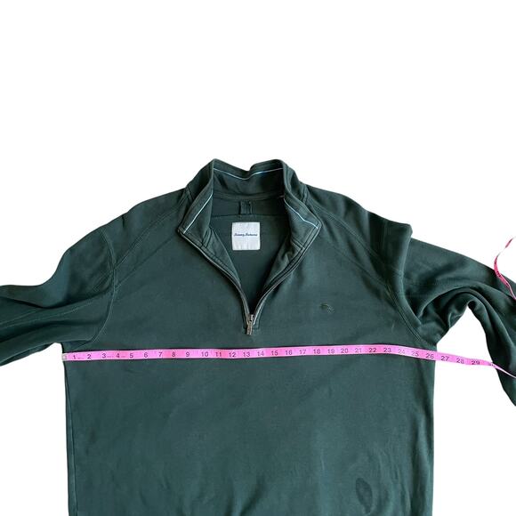 TOMMY BAHAMA Men's Quarter Zip Sweater Long Sleeve Pima Cotton Green Size XXL - Picture 9 of 16